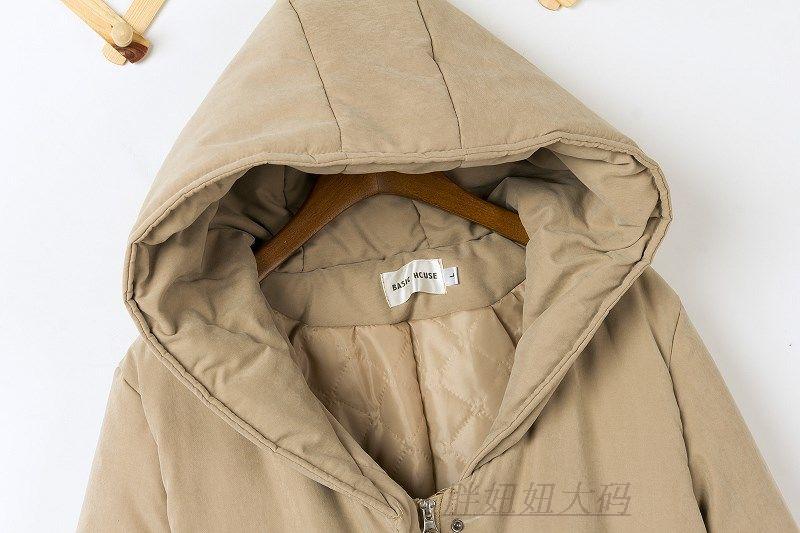 PreOrderคนอ้วน - เสื้อกันหนาวแฟชั่น ไซส์ใหญ่ คนอ้วน ผ้าฝ้ายโพลิเอสเตอร์ บุนวมหนา มีHood สี : กากี / น้ำเงิน / ดำ