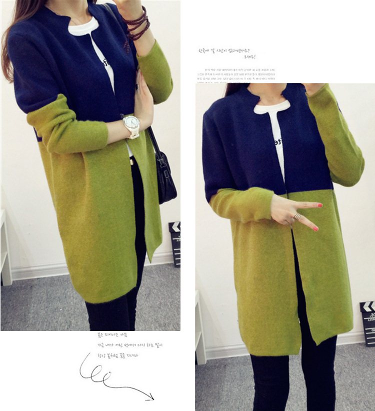 PreOrderคนอ้วน - เสื้อคลุมกันหนาวแฟชั่น ไซส์ใหญ่ คนอ้วน เสื้อไหมพรมไม่หนา ผ้าสองสี ตัวยาว สี : เทาน้ำเงิน / น้ำเงินเขียว