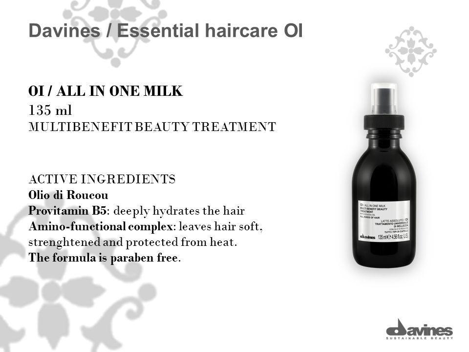 Davines OI All in One Milk ดาวิเนส เซรั่มน้ำนมบำรุงเส้นผมรูปแบบสเปรย์ 135ml