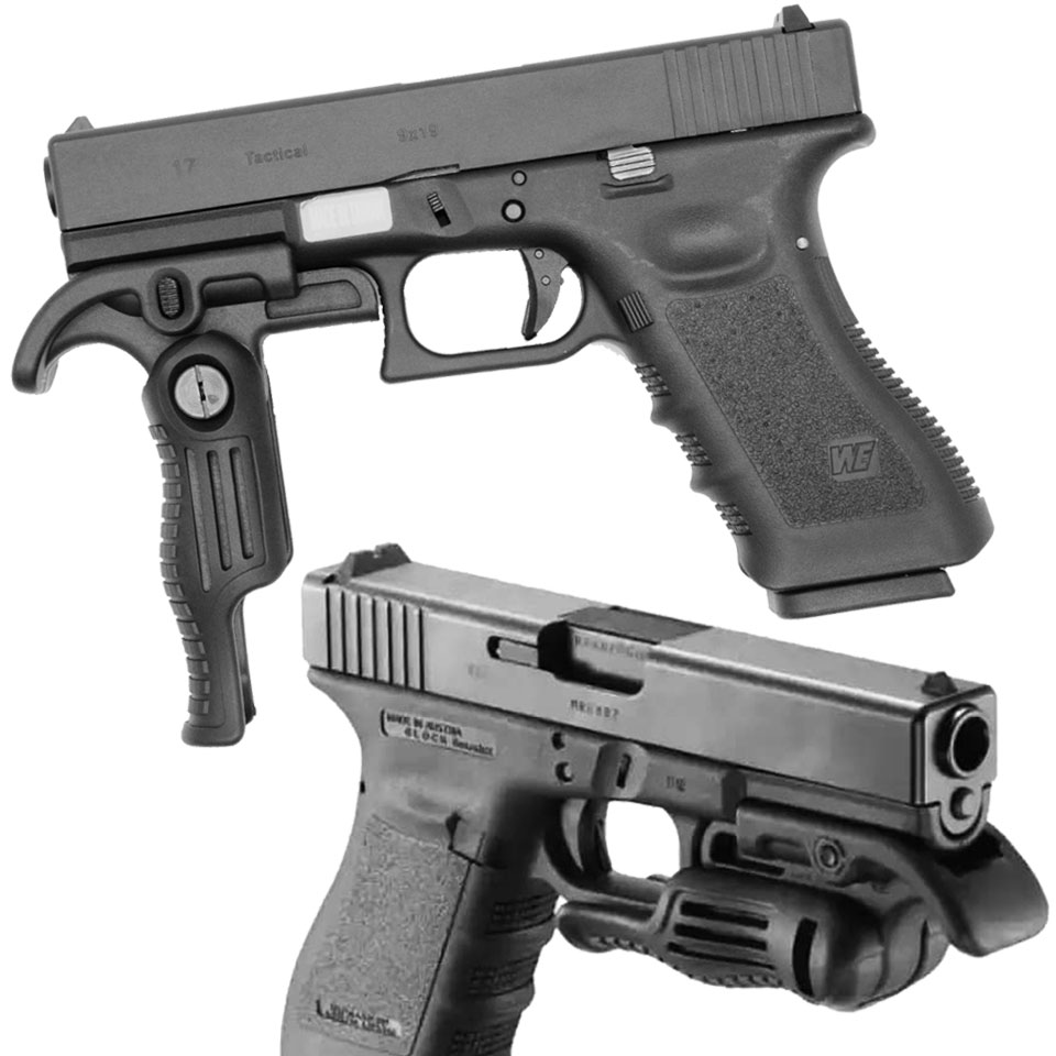 กริปมือหน้าพับติดปืน Glock / ชุดหน้าระบบ Picatinny