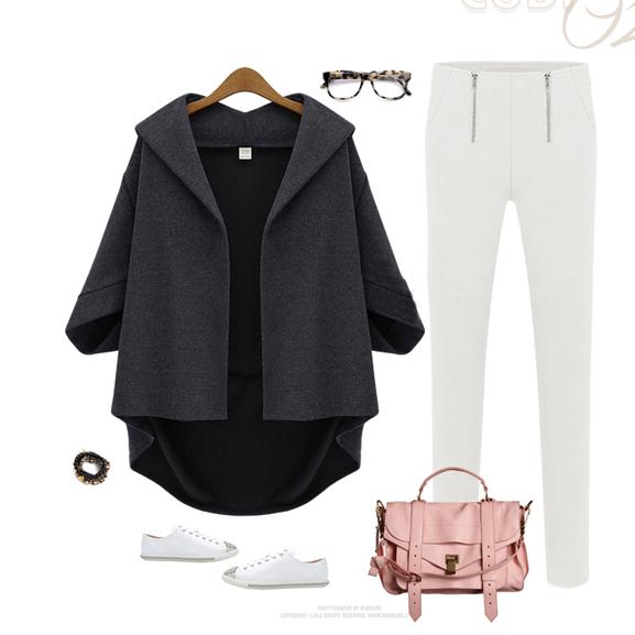 PreOrderไซส์ใหญ่ - เสื้อคลุมกันหนาวแฟชั่น ไซส์ใหญ่ คนอ้วน ไม่หนามาก ใส่สบาย สี : ดำ / น้ำเงิน / เทา