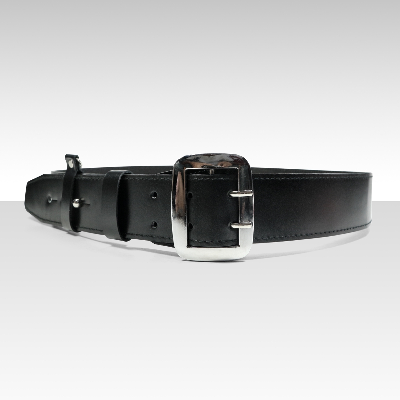 เข็มขัดหนัง ตร. หนังวัว (นุ่ม) ดำ 2 ด้าน