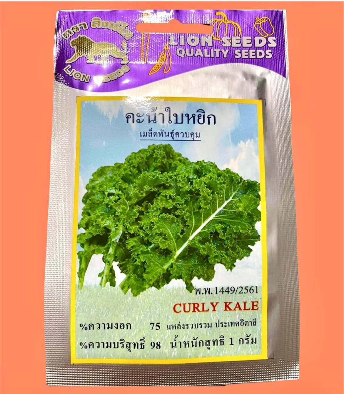 คะน้าเคล kale คะน้าใบสลัด ประมาณ 100เมล็ด