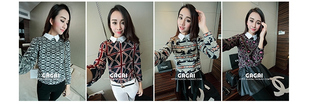 Pre Order - เสื้อกันหนาวแฟชั่นเกาหลี หลายแบบ ลายเสือดาว / ลายสก๊อต / ลายตัวอักษร / ลายธงชาติ