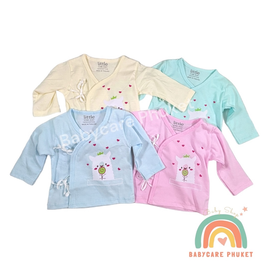 เสื้อแขนยาวเด็กแรกเกิด ผ้าคัตตอล 100 เนื้อนิ่ม