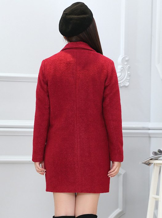 PreOrderคนอ้วน - เสื้อโค้ทกันหนาว ไซส์ใหญ่ เสื้อขนสัตว์ สีแดง