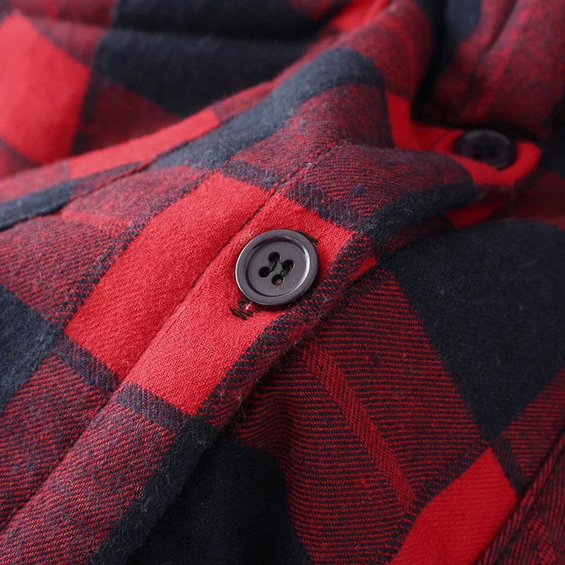 PreOrderคนอ้วน - เสื้อกันหนาวแฟชั่น ผ้าฝ้ายลายสก๊อต บุขนสัตว์ด้านใน มีHood สี : ดำ / แดง / เขียว