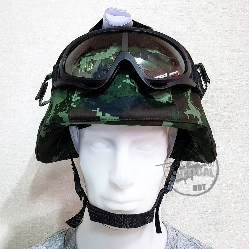 ผ้าคลุมหมวกคอบร้า มีสายรัดแว่น ช่องใส่แผนที่