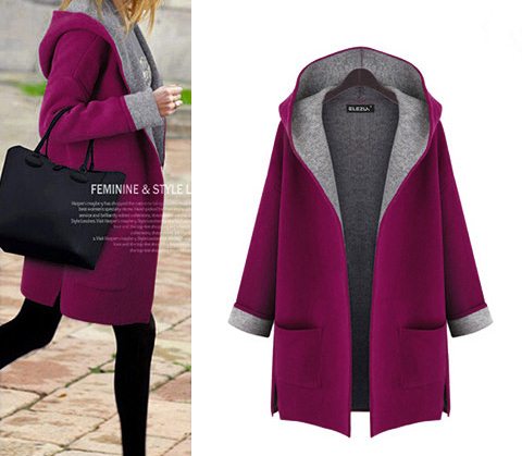 PreOrderเสื้อผ้าคนอ้วน - เสื้อกันหนาวคนอ้วน ไซส์ใหญ่ เสื้อคลุมตัวยาว แบบบางสบาย ๆ สี : ชมพูเข้ม / เหลือง / ม่วง