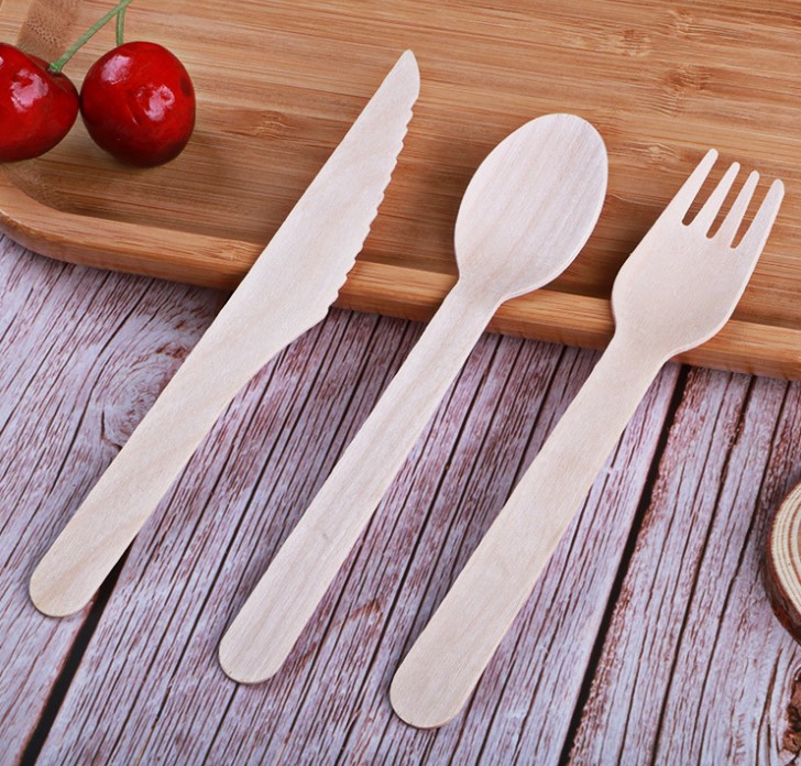 ช้อน-ส้อมไม้ (แพ็คแยกชิ้น) สำหรับตักไอติม ขนม ทำจากไม้ ไม่มีเสี้ยน แพ็ค 50 ชิ้น