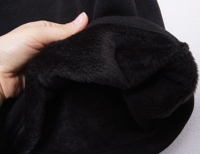 PreOrderคนอ้วน - เสื้อ-มินิเดรส กันหนาวแฟชั่น ไซส์ใหญ่ คนอ้วน เสื้อกันหนาวคอเต่า ข้างในเป็นผ้ากำมะหยี่ สี : ดำ / กีกา