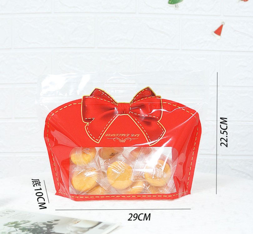 ถุงขนมปังซิปล็อค สำหรับแพ็คขนมเป็นของขวัญในเทศกาลแห่งความสุข แพ็ค 50 ชิ้น