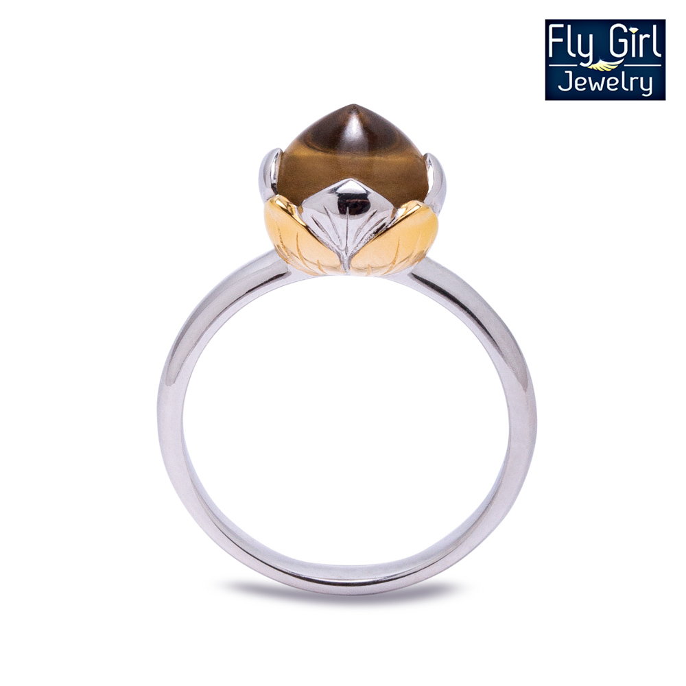 LOTUS แหวนพลอยซิทรีนแท้ เงินแท้ ใส่กับชุดไทยสวยมาก