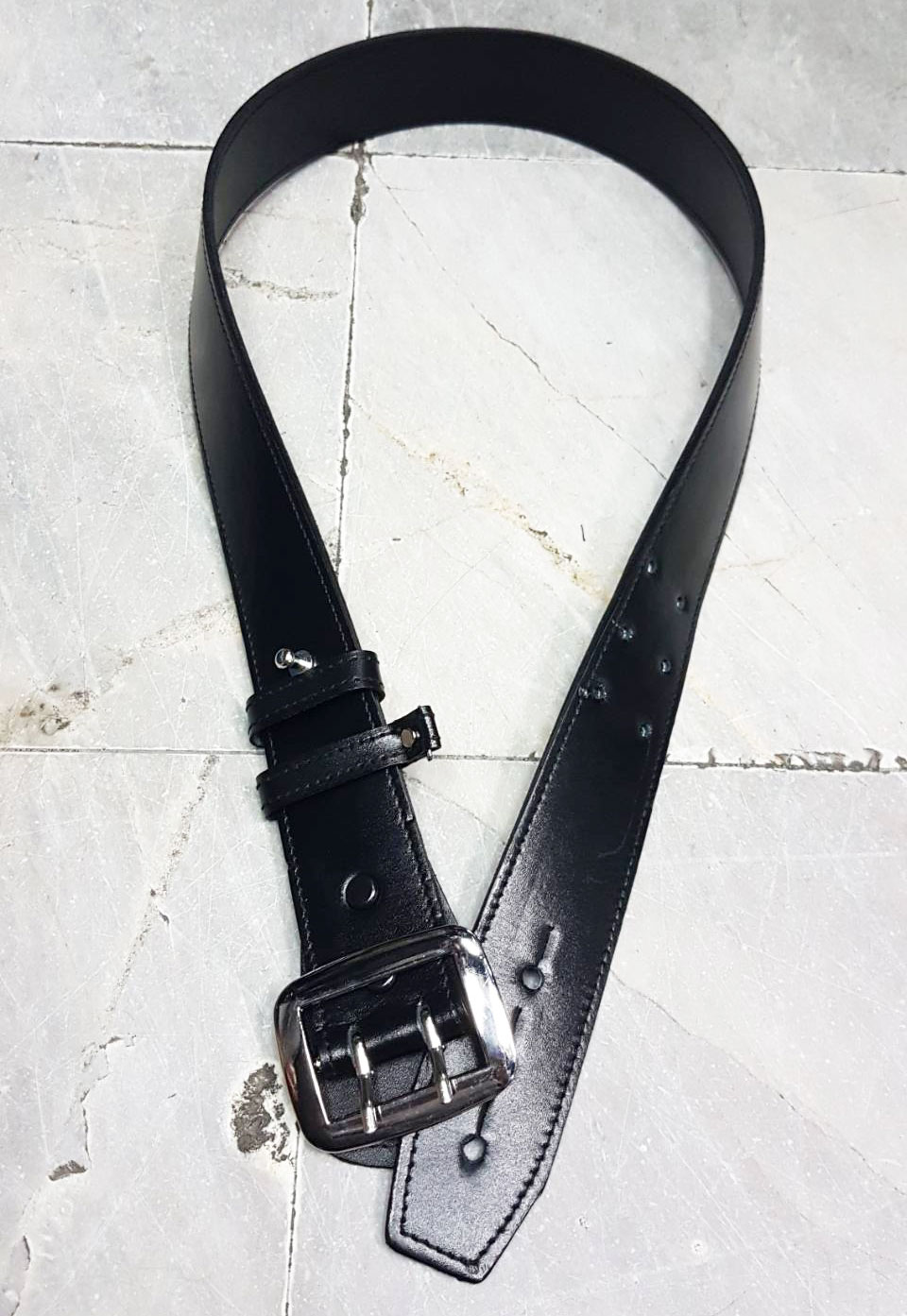 เข็มขัดหนัง ตร. หนังวัว (นุ่ม) ดำ 2 ด้าน