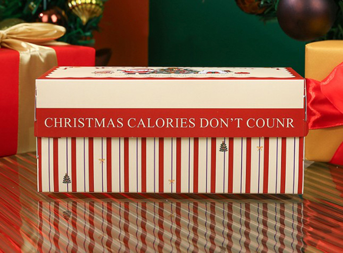 กล่องใส่ขนม-อาหาร Christmas ขนาด 17.5x10x7.5 cm. แพ็ค 20 ชิ้น
