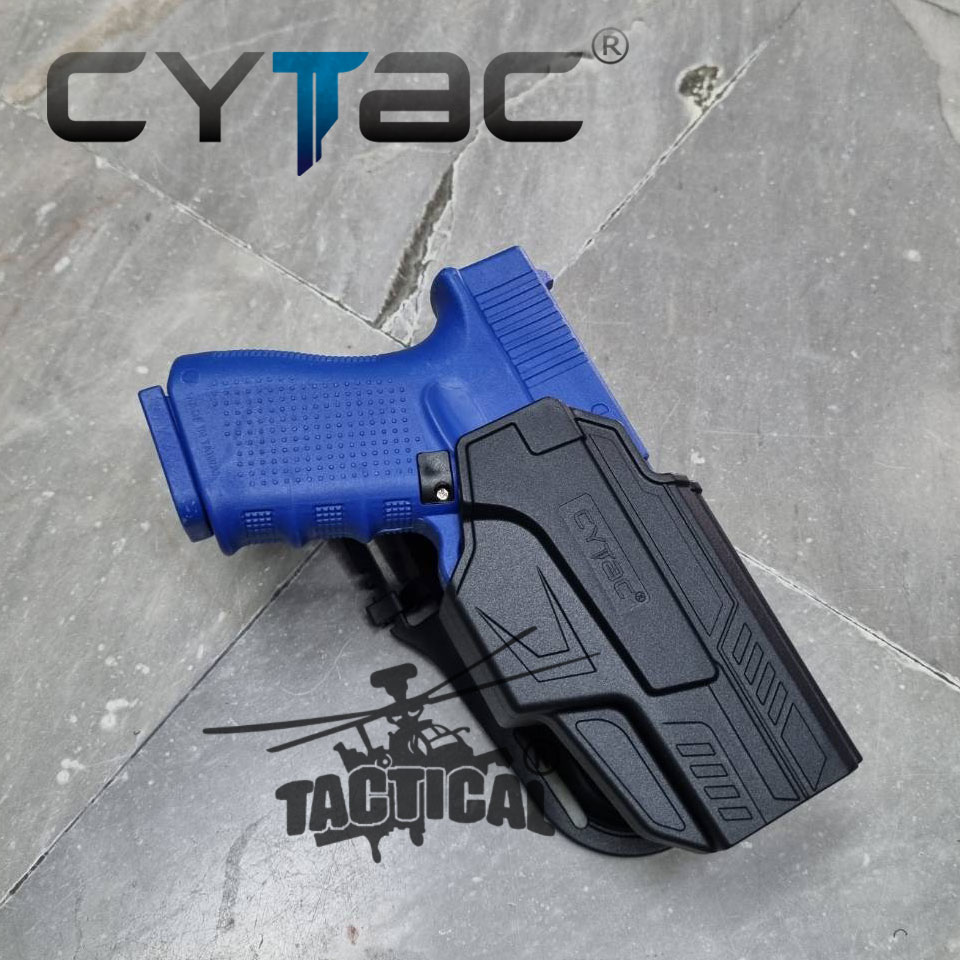 (งานแท้) ซองปืนปลดนิ้วโป้ง + เพลทลดต่ำ + รัดขา ยี่ห้อ Cytac