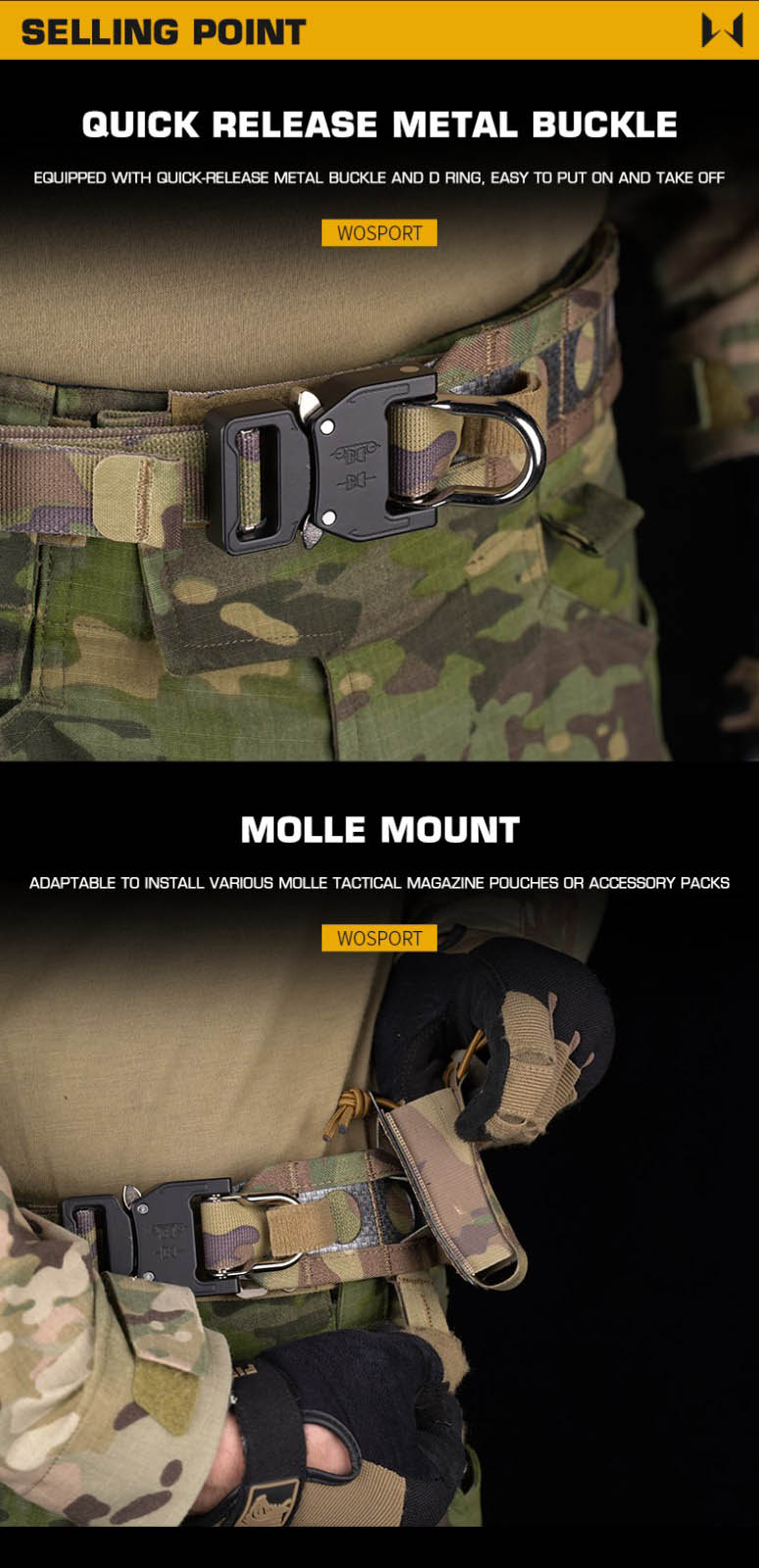 เข็มขัด Tactical 2 ชั้น ทรง Bison