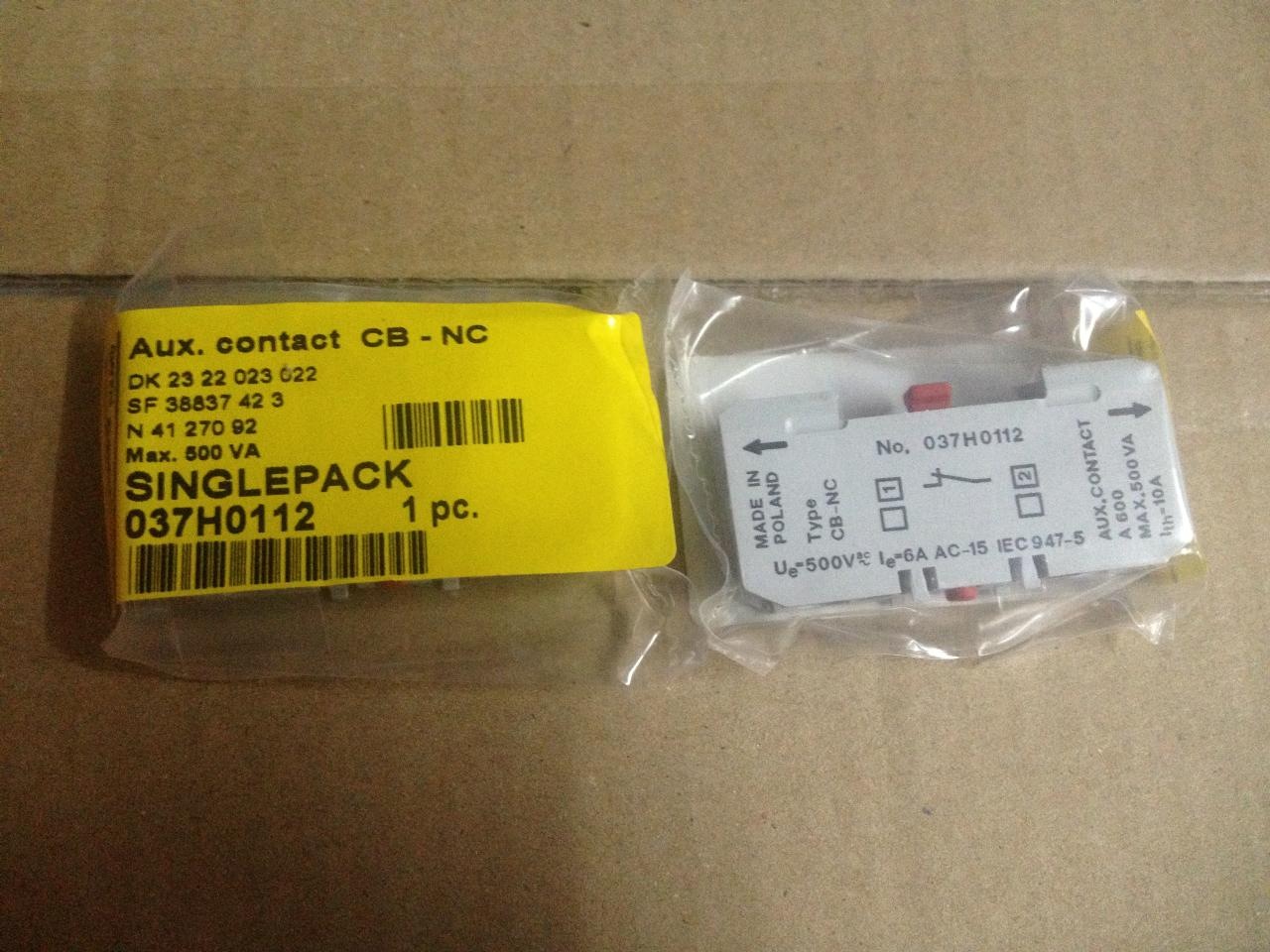 AUXILIARY CONTACT Code 037H0112