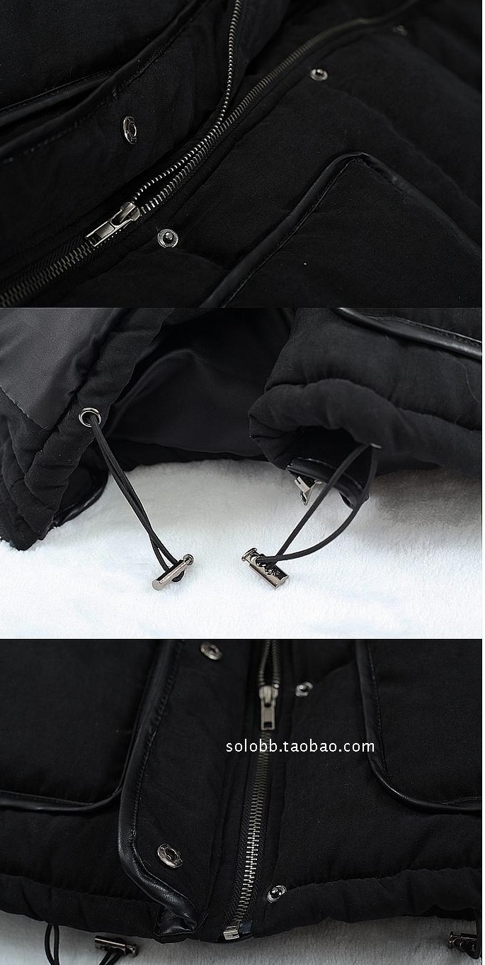 PreOrderคนอ้วน - เสื้อกั๊กแฟชั่น ผ้าร่มบุนวม มี Hood สีดำ