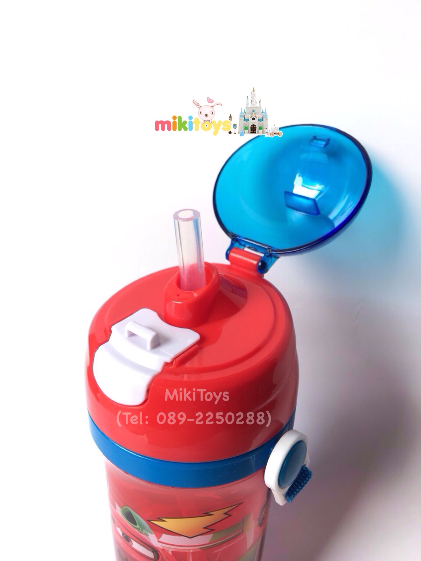 กระติกน้ำ คาร์ แมคควีน CarsMcQueen95 สีแดง/ฟ้า เท่ฝุดๆ**BPA Free ปลอดภัยต่อเด็ก