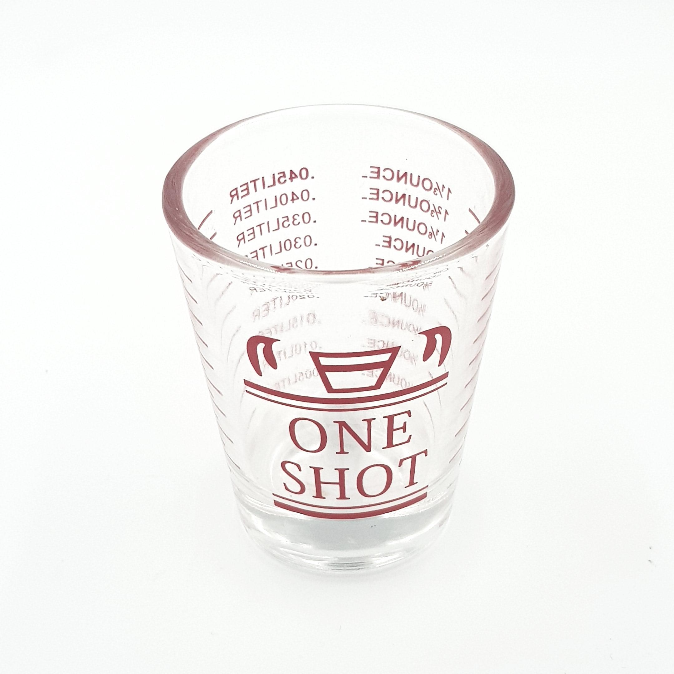 แก้วตวงหนึ่งช็อต One shot สเกลสีแดง 45 ml รหัส 2291