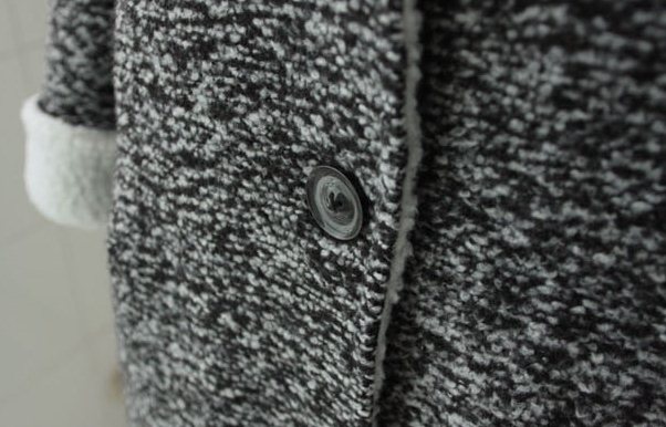 Pre Orderไซส์ใหญ่ - เสื้อกันหนาวแฟชั่น คนอ้วน ไซส์ใหญ่ เสื้อโค้ทขนสัตว์ จากหนังแกะ สีเทาดำ