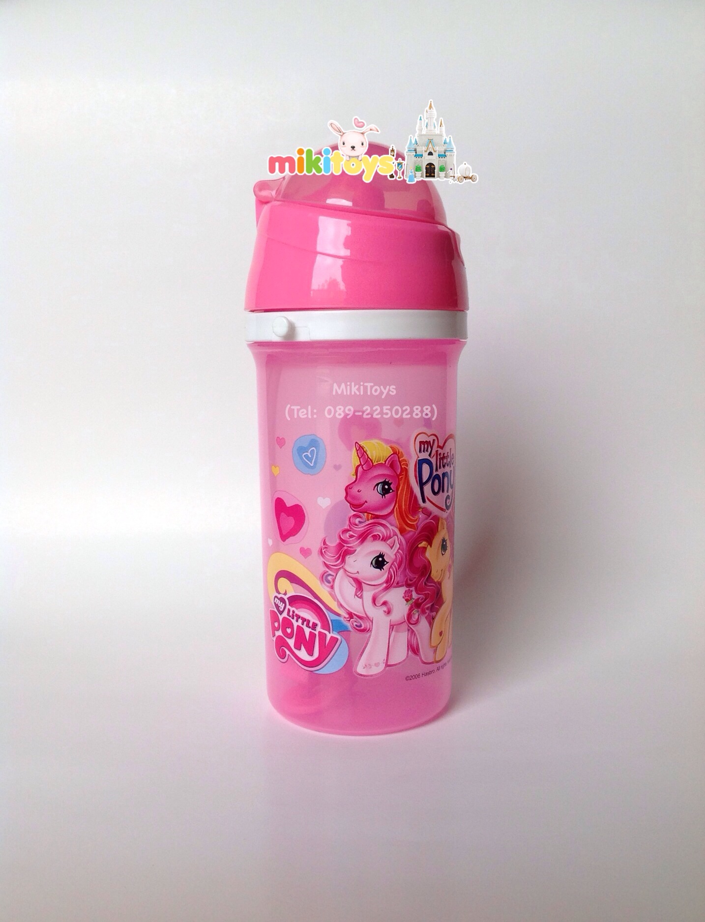 ✅กระติกน้ำมาย ลิตเติ้ลโพนี่ My Little Pony ลายน่ารักมว๊ากๆๆค่ะ ใบใหญ่500ml. #PN/500 รุ่นกดฝาเด้ง สีชมพู