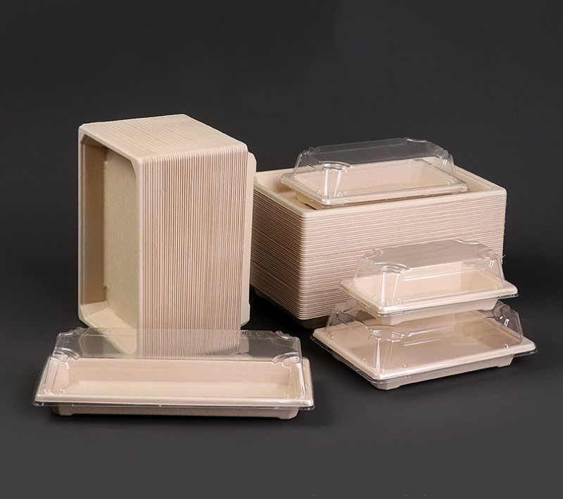 กล่องซูชิ-ขนม-เค้ก กระดาษเคลือบกันน้ำ-น้ำมัน ฝาใส แพ็ค 50 ชิ้น