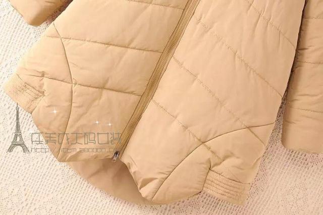 PreOrderเสื้อผ้าคนอ้วน - เสื้อกันหนาวไซส์ใหญ่ คนอ้วน ผ้าร่มบุนวม แต่งผ้าลูกไม้คอเสื้อ สี : ดำ / กากี