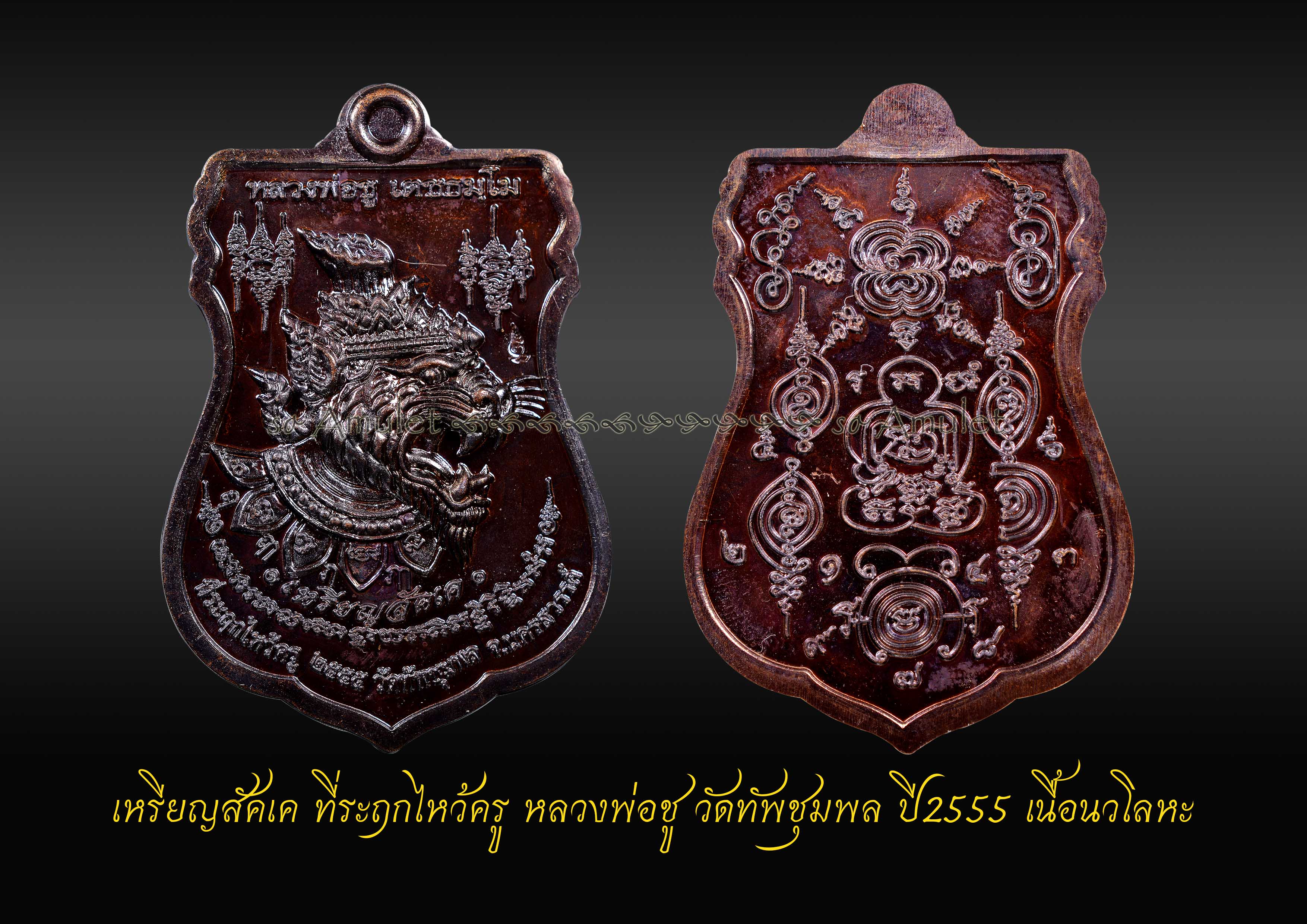 เหรียญสัคเค ที่ระฤกไหว้ครู หลวงพ่อชู วัดทัพชุมพล ปี2555 เนื้อนวโลหะ