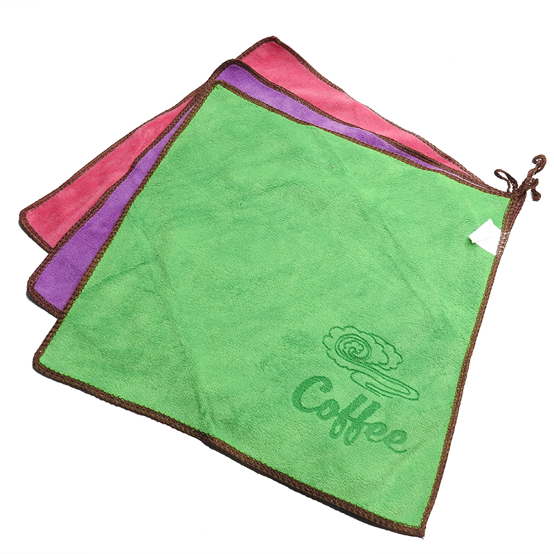 ผ้าเช็ดแก้วมีหูแขวน สกรีน coffee แพ็ค 3 ผืน 1610-634