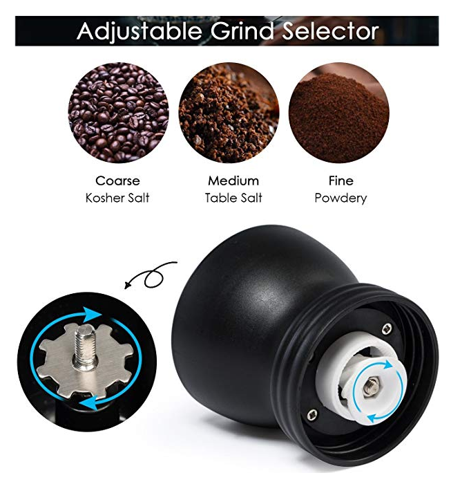 ชุดเครื่องบดกาแฟ มือหมุน มีขวดแก้ว 2 ขวด 1614-039 เทาดำ