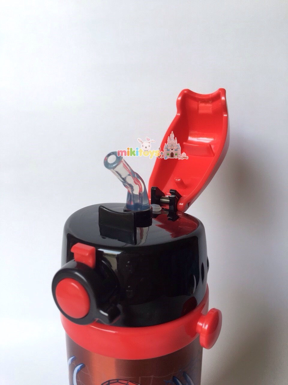 กระติกน้ำ คาร์ แมคควีน Cars McQueen'95 สีแดง ขนาด350ml. รุ่นกดแล้วฝาเด้ง พร้อมตัวล็อค2ชั้น