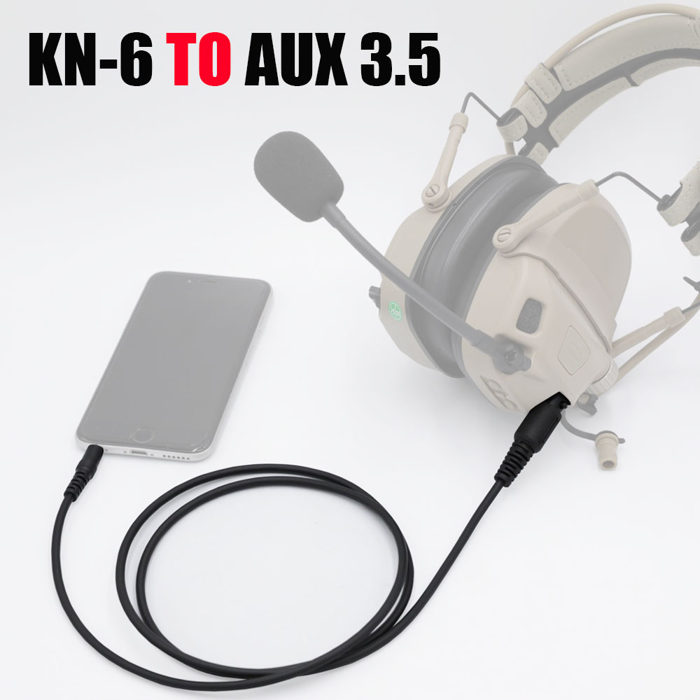 สายเเจ็ค KN-6 เป็น AUX 3.5 (สำหรับหูฟังสื่อสาร)