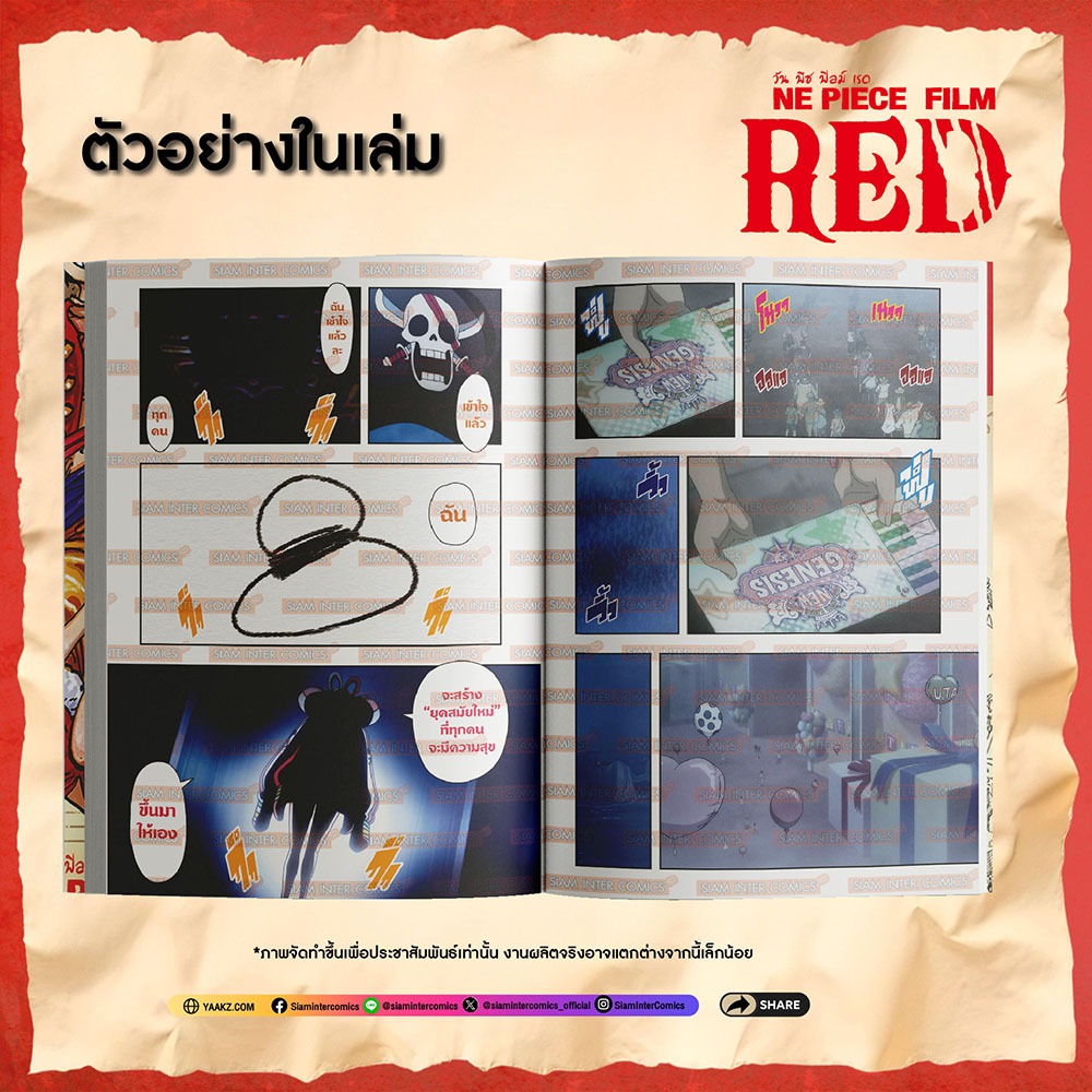 (พร้อมส่ง) ONE PIECE FILM RED ANIME COMICS เล่ม 1+2 ODA Eiichiro สยามอินเตอร์ Siam Inter