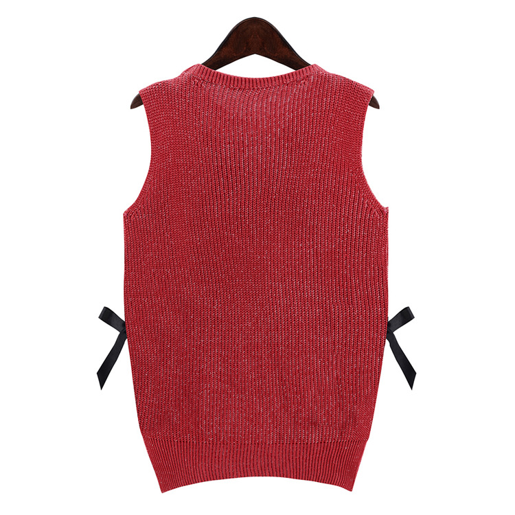 PreOrderคนอ้วน - เสื้อกันหนาวแฟชั่น ไซส์ใหญ่ คนอ้วน เสื้อกั๊กไหมพรมกันหนาว น่ารัก ๆ ไม่หนา สี : เทา / แดง