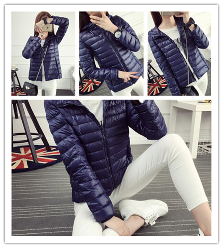 PreOrderเสื้อผ้าคนอ้วน - เสื้อกันหนาวคนอ้วน บุนวม+ขนเป็ด ไม่หนา สี : ดำ / ไวน์แดง / น้ำเงิน / กุหลาบแดง / ม่วง / เขียวอ่อน / แดง