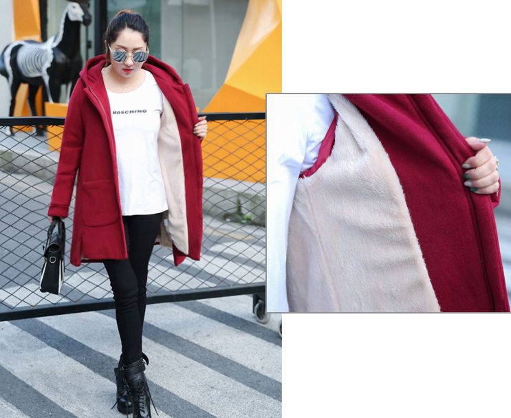 PreOrderคนอ้วน - เสื้อกันหนาว ผ้าฝ้ายโพลิเอสเตอร์ บุหนังสัตว์ สี : ไวน์แดง / ดำ / เหลือง / ม่วง