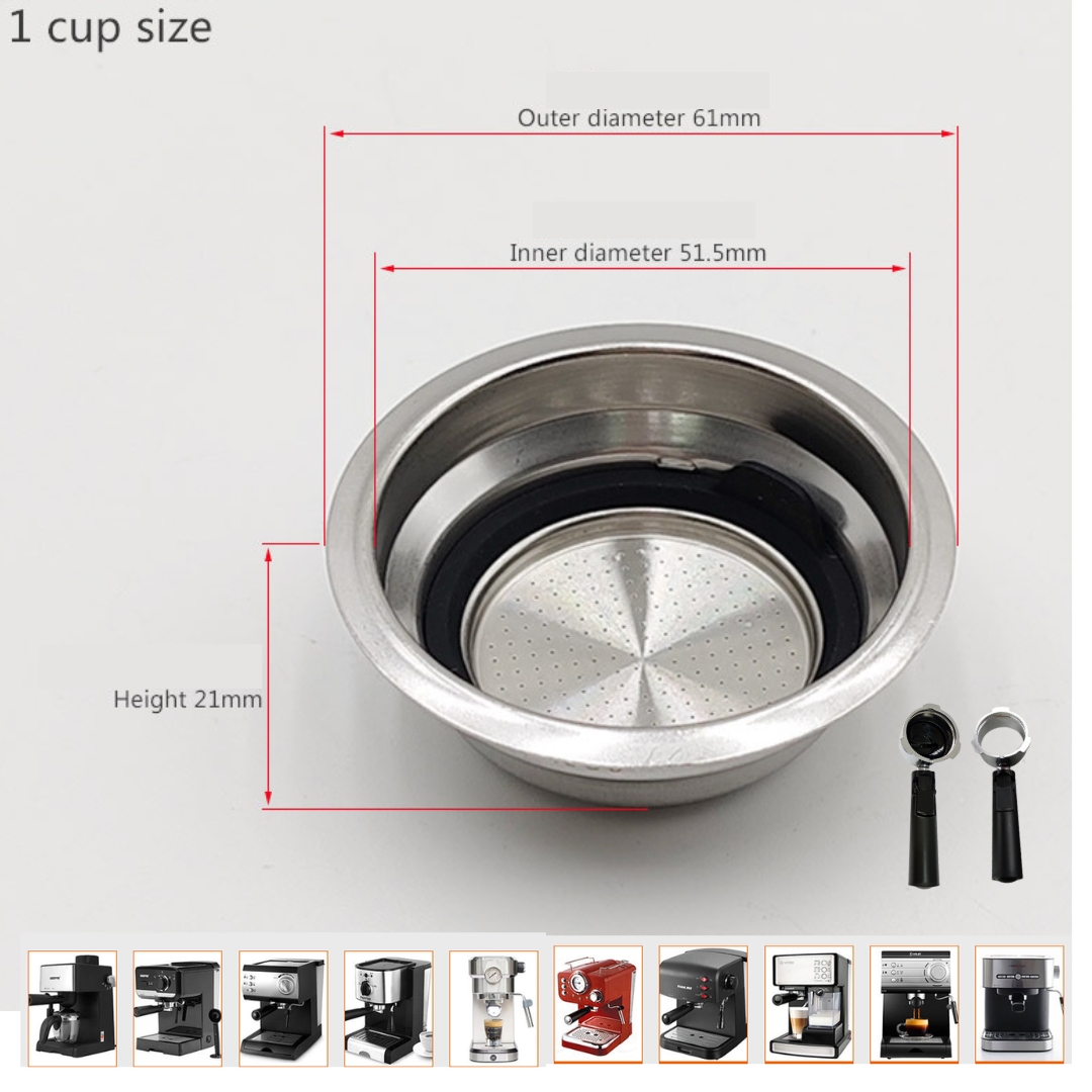 ตะแกรงรูเดียว กลั่นชา ชงชา ชงกาแฟ 1 ช็อต ขนาด 51 มิล Pressurized Coffee Filter Basket 51MM 1 Cups รหัส 2875