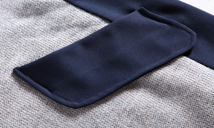 PreOrderไซส์ใหญ่ - เดรสกันหนาวแฟชั่น ไซส์ใหญ่ สไตล์สาวญี่ปุ่น สีเทาน้ำเงิน