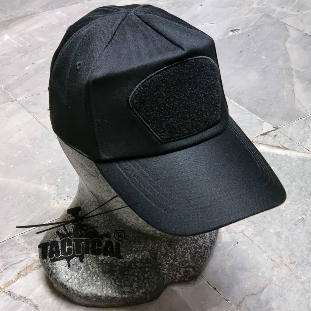 หมวกแก๊ป ซิปหลัง ดำ มีตีนตุ๊กแก