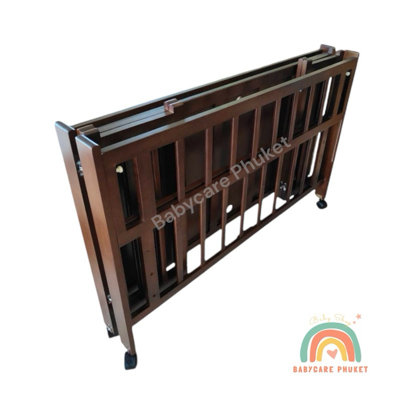 Folding Baby Cot เตียงไม้พับได้