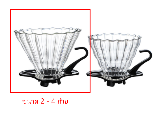 ถ้วยกรองกาแฟ ดริปเปอร์ ทรงกรวย รูเดี่ยว 2-4 ถ้วย รหัส 1743