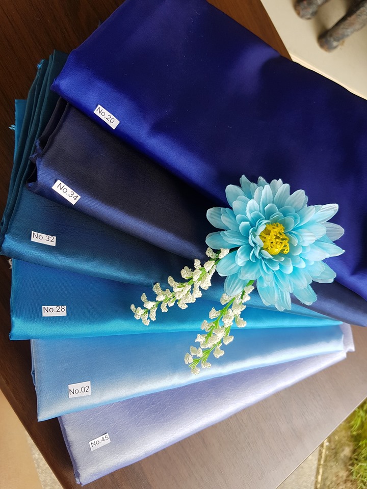 ผ้าไหมสังเคราะห์ทอเครื่องสีพื้น Plain Synthetic Silk