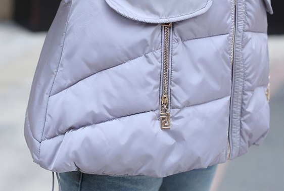 PreOrderคนอ้วน - เสื้อกันหนาวแฟชั่น ไซส์ใหญ่ คนอ้วน บุนวมหนา มีHood ขนเฟอร์ สี : เทาอ่อน / ดำ