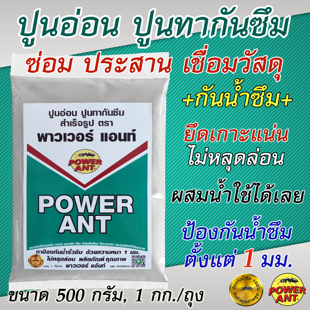 ปูนอ่อน ปูนทากันซึม ตรามดดำ