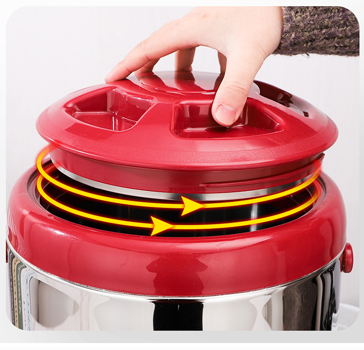 ถังเก็บชานม ถังจ่ายเครื่องดื่ม ร้อน-เย็น ถังคลูเลอร์ ความจุ 10 ลิตร สีแดงตรา BOSS รหัส 2471