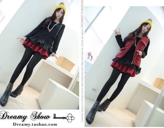 Pre Order - เสื้อกันหนาวแฟชั่นเกาหลี กระเป๋าหน้าสองข้าง ชายเสื้อทำเป็นกระโปรงเย็บติดกัน : สีขาว / สีเทา / สีดำ