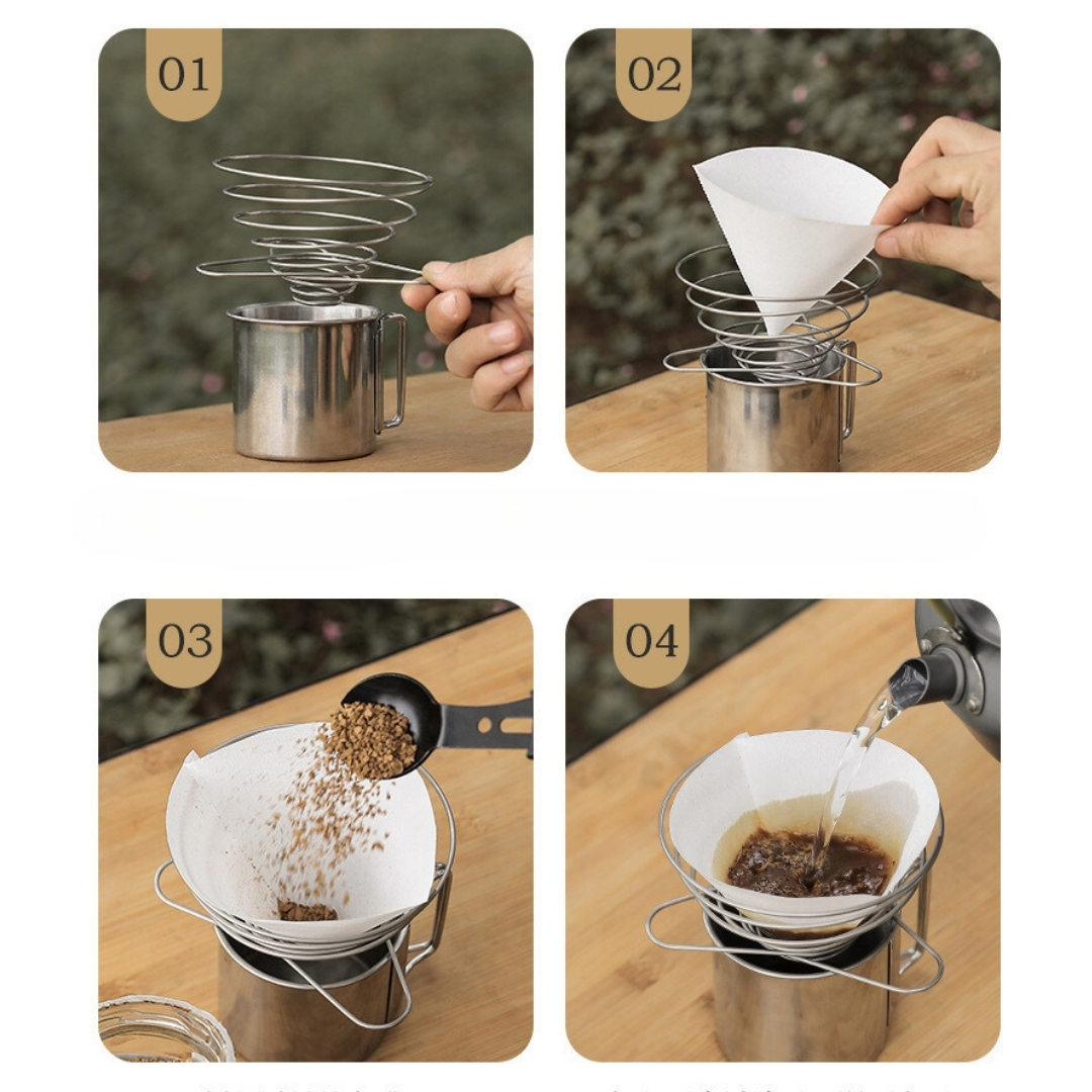 ตะแกรงดริปกาแฟ สแตนเลส ดริปเปอร์ V60 ขนาด 1-2 cups รหัส 1905