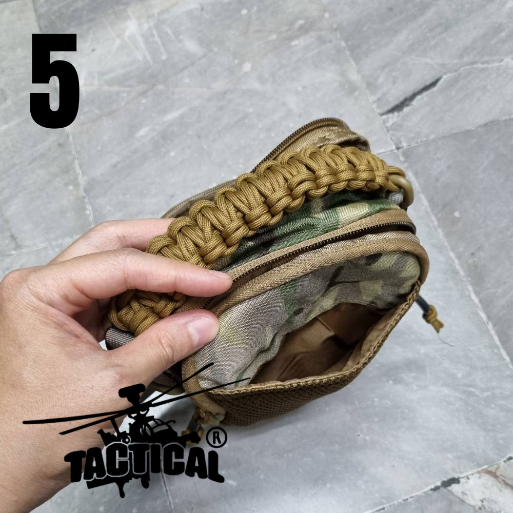 กระเป๋าสะพายข้างแบบ Molle หูหิ้วร้อยเชือกพาราคอร์ด